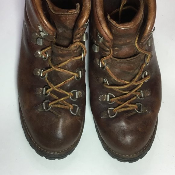 Original Vintage Danner Hiking Mountain Heavy Leather Boots Brown Size 7D GUC main image 3